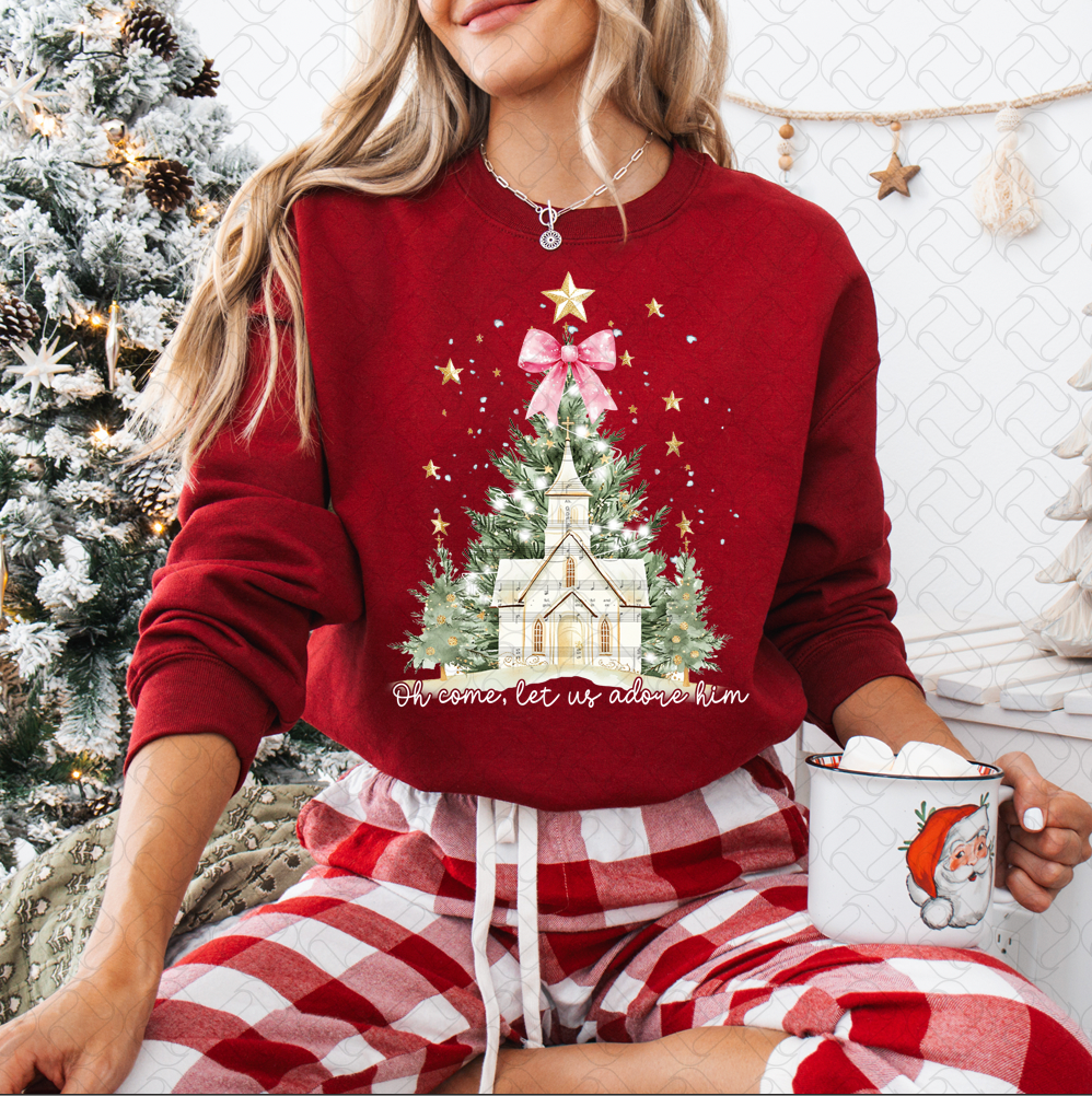Oh Come Let Us Adore Him Christmas (white)