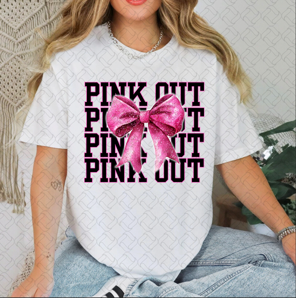 Pink OUT Pink Glitter Bow
