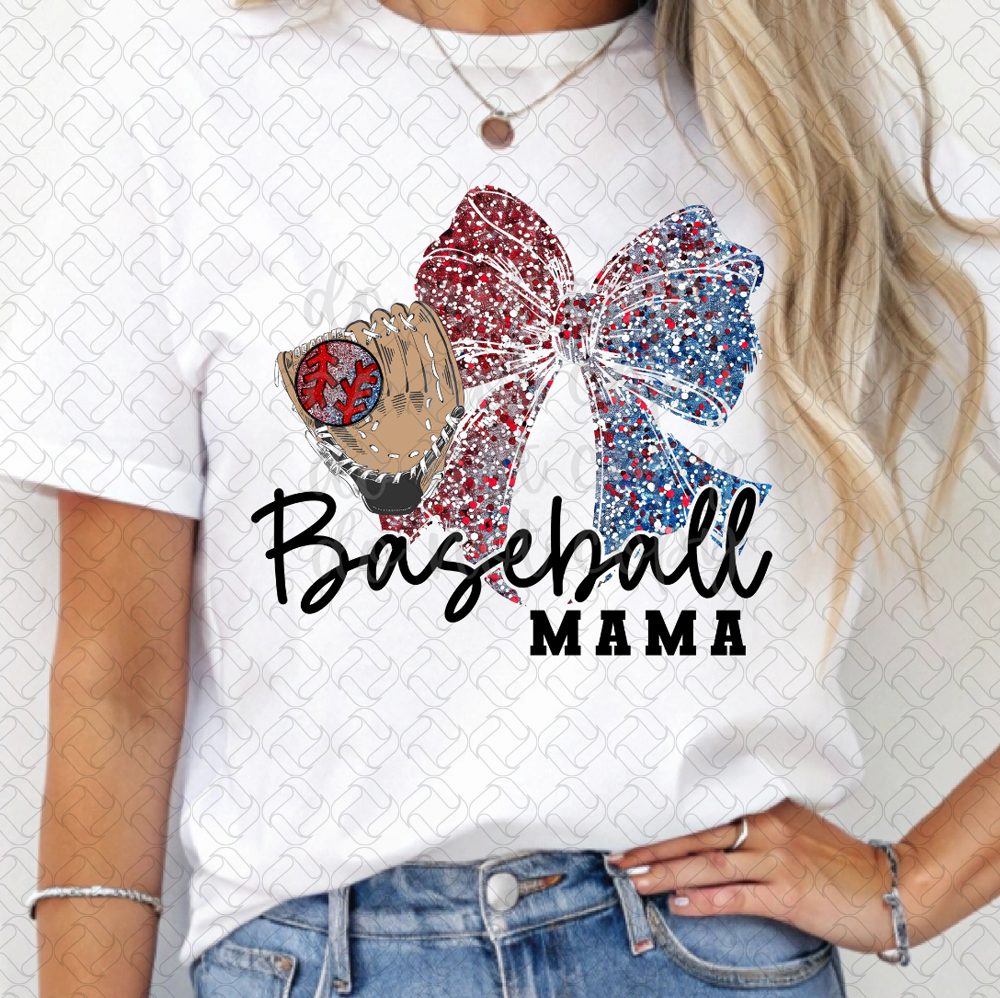 Red White Blue Baseball Mama