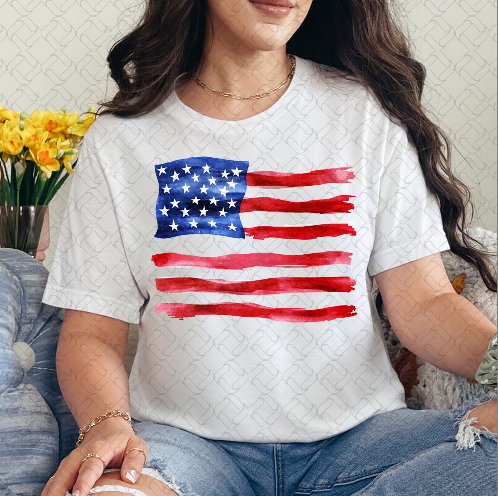 Watercolor USA Flag