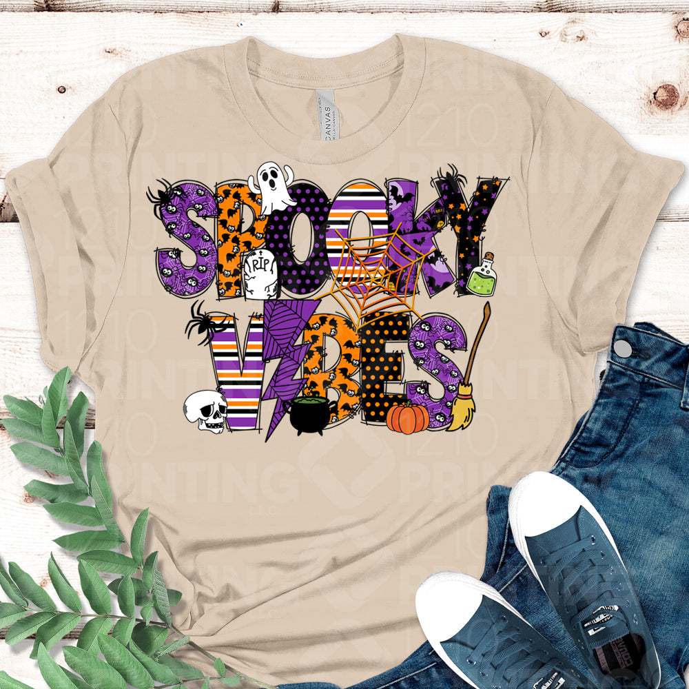 Patterned Spooky Vibes DTF