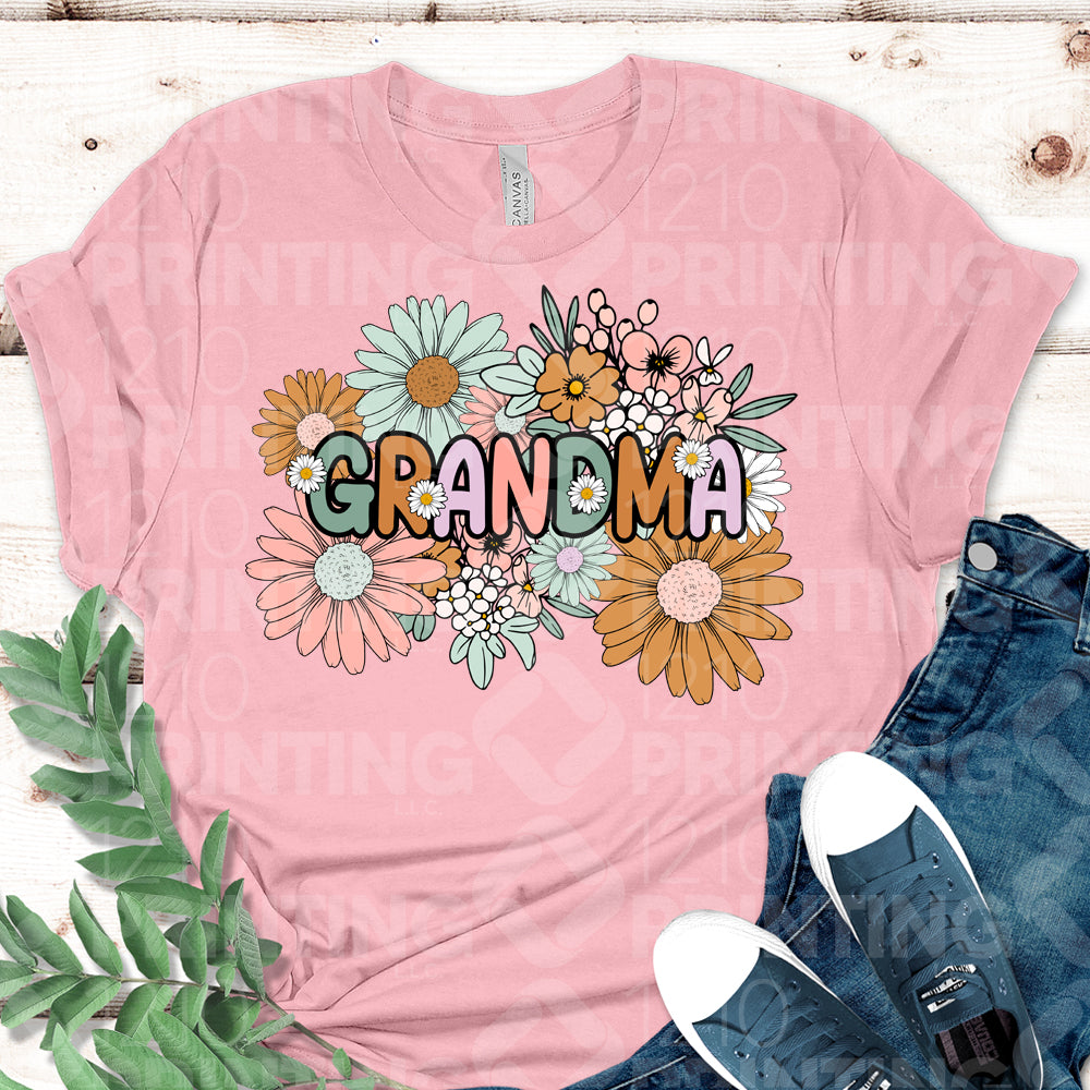 Grandma On Top Of Flowers DTF