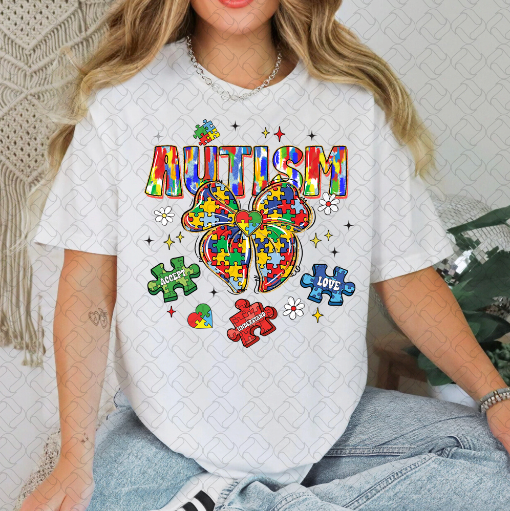 Autism Glitter Bow 
