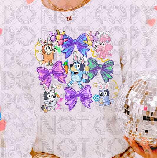 Bluey Easter Bows Collage