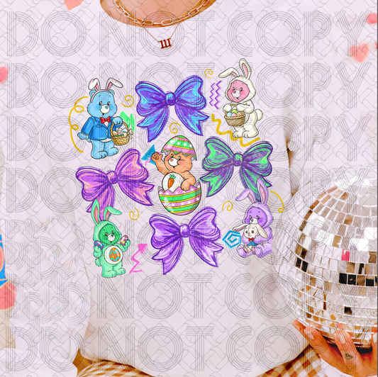 Care Bear Easter Bows Collage