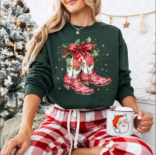 Christmas Cowgirl Boots 