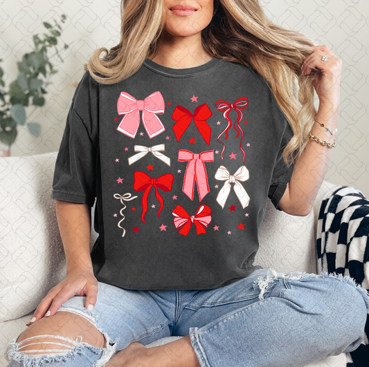 Christmas Pink Red Bows