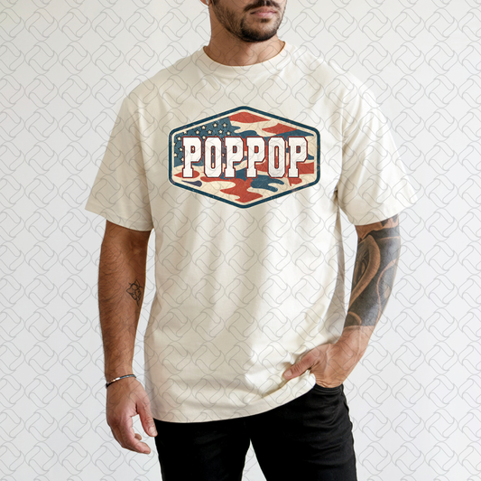 Distressed Patriotic poppo