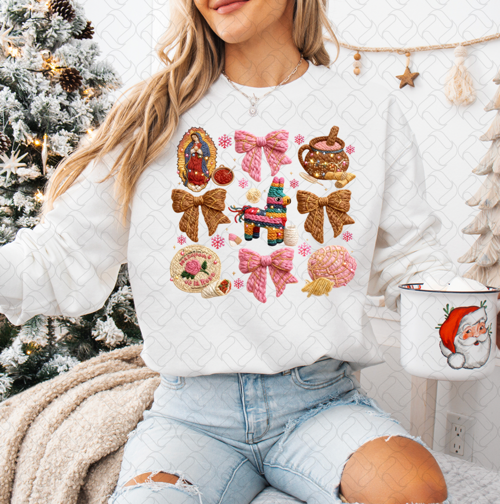 Faux Yarn Coquette Christmas Mexican