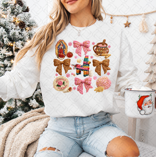 Faux Yarn Coquette Christmas Mexican