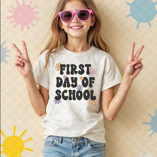 First Day of School with flowers