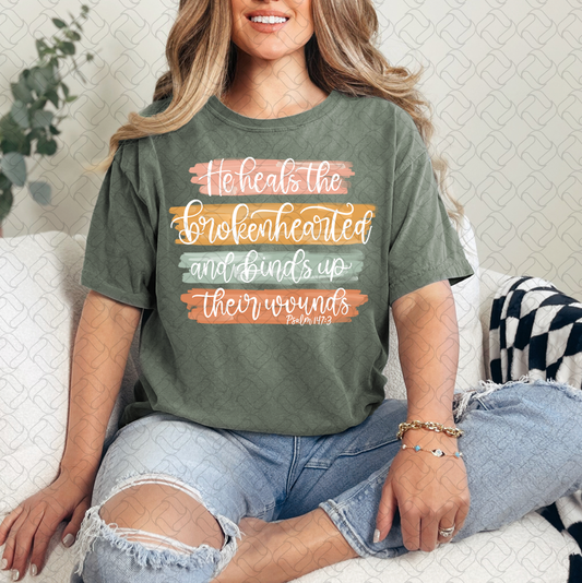 He Heals The Brokenhearted (Light Text)