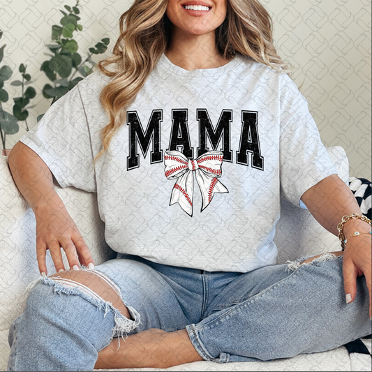 Mama Black Grunge Baseball