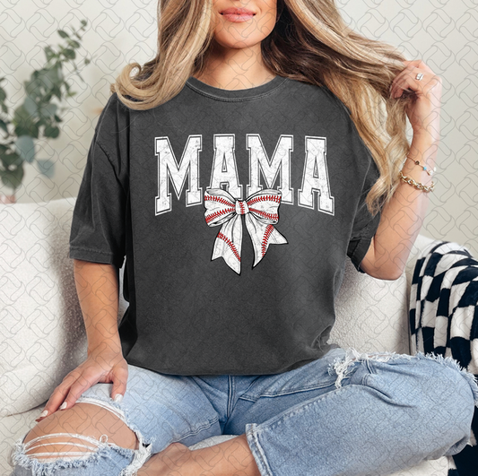 Mama White Grunge Baseball
