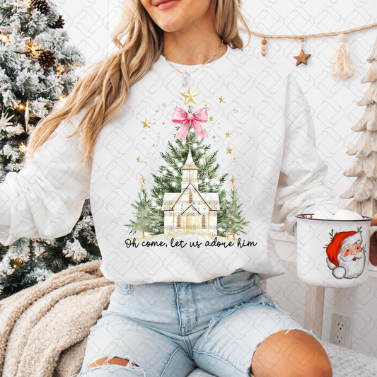 Oh Come Let Us Adore Him Christmas (black)