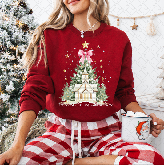 Oh Come Let Us Adore Him Christmas (white)