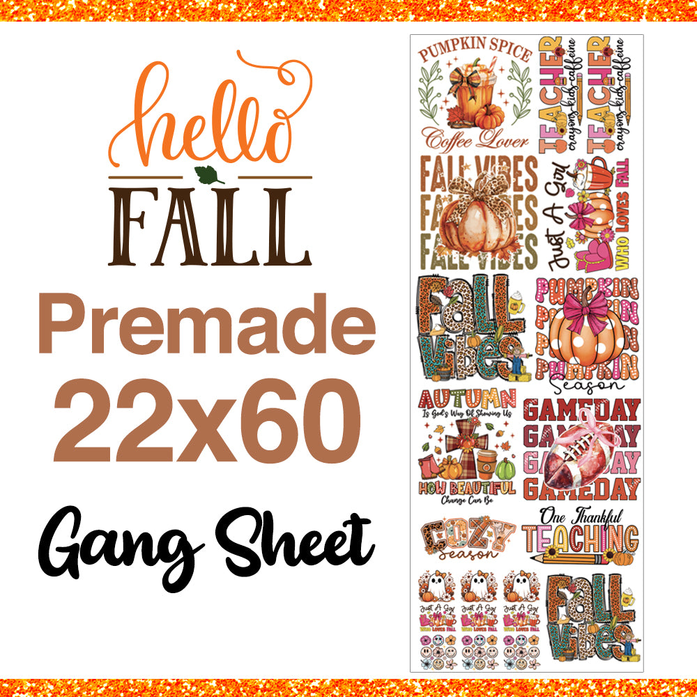 Hello Fall Pre-Made DTF Gang Sheets