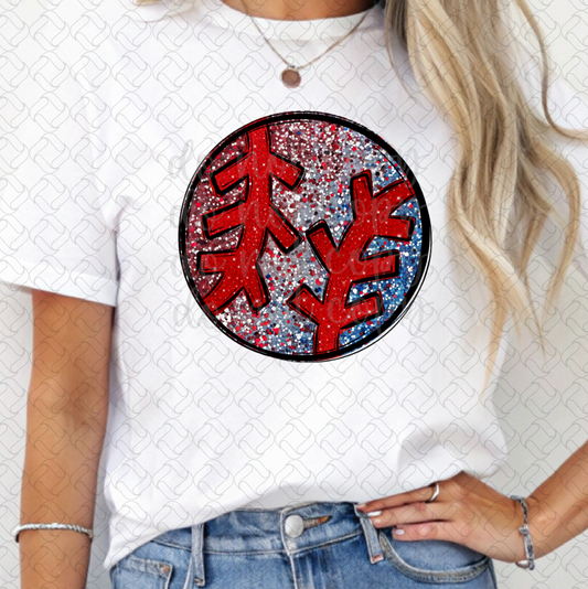 Red White Blue Baseball