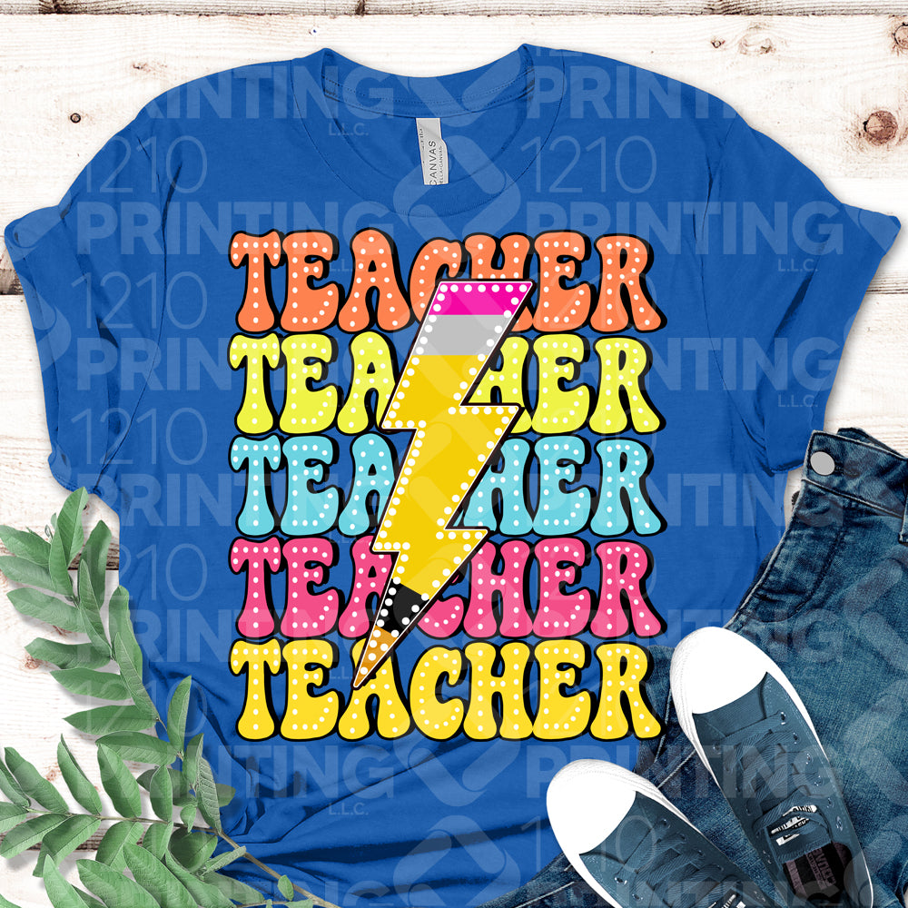 Teacher x5 + Lightening Bolt DTF