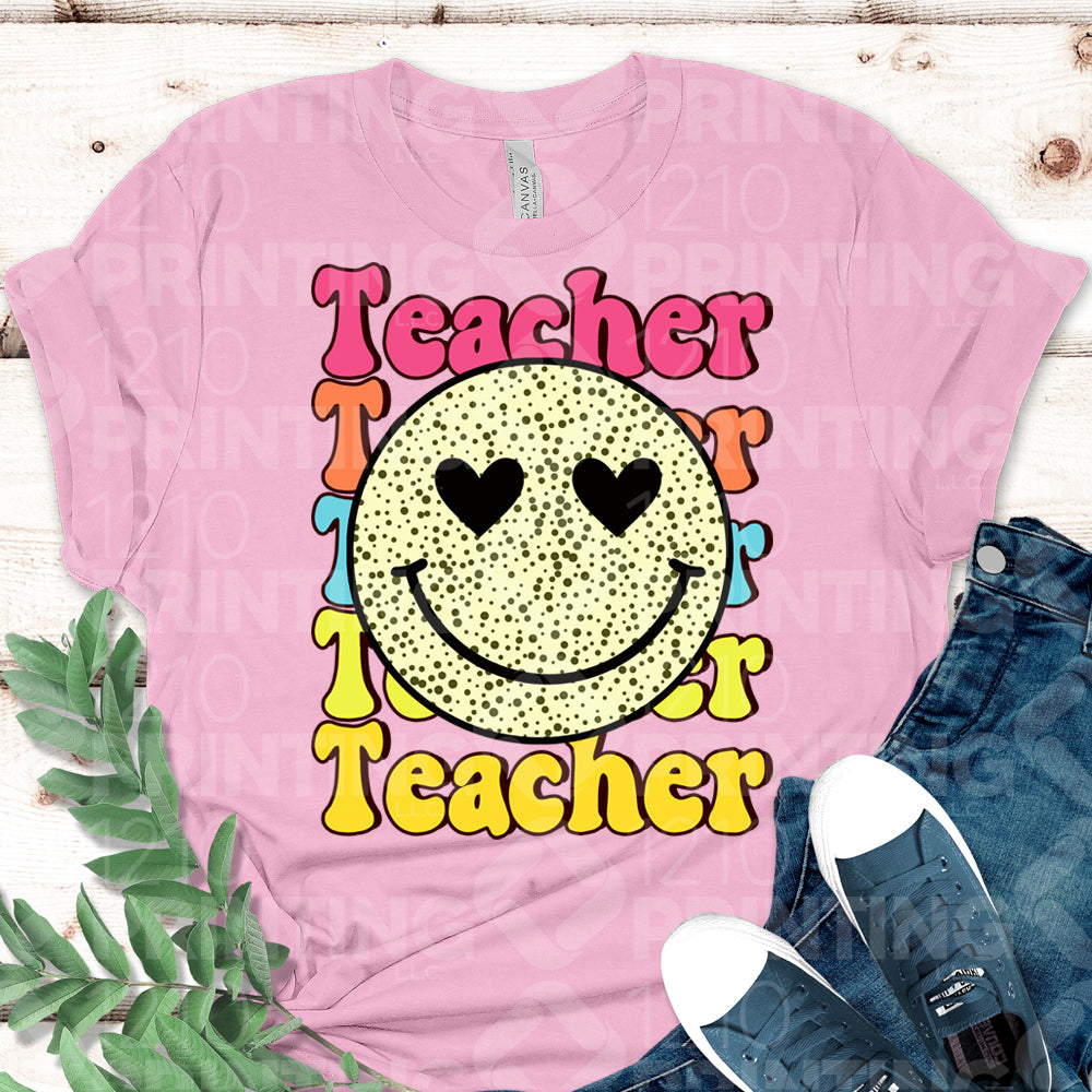 Teacher Teacher + Smiley Face DTF