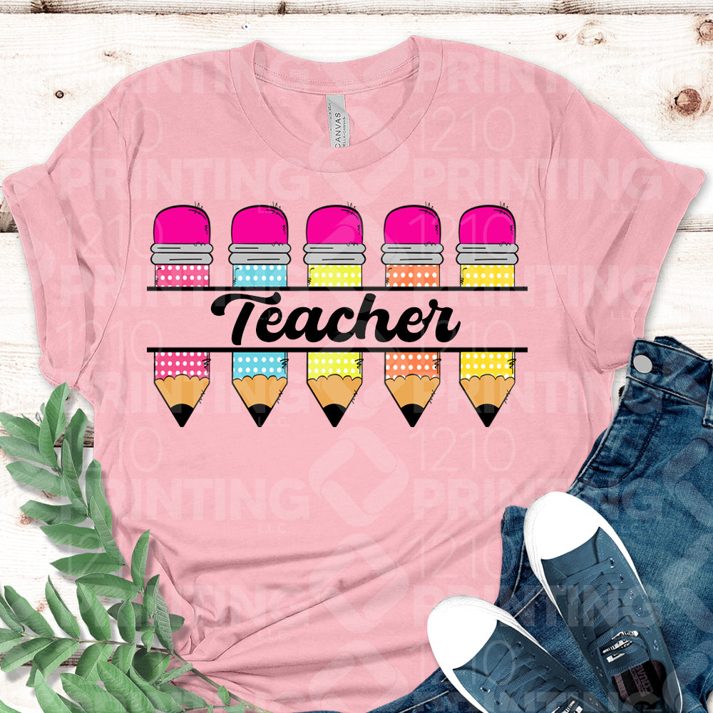 Teacher + Pencils DTF