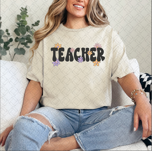 Teacher with Flowers