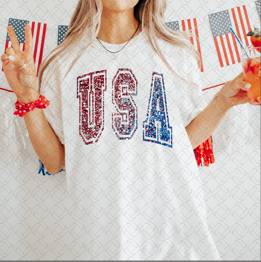 USA Faux Glitter