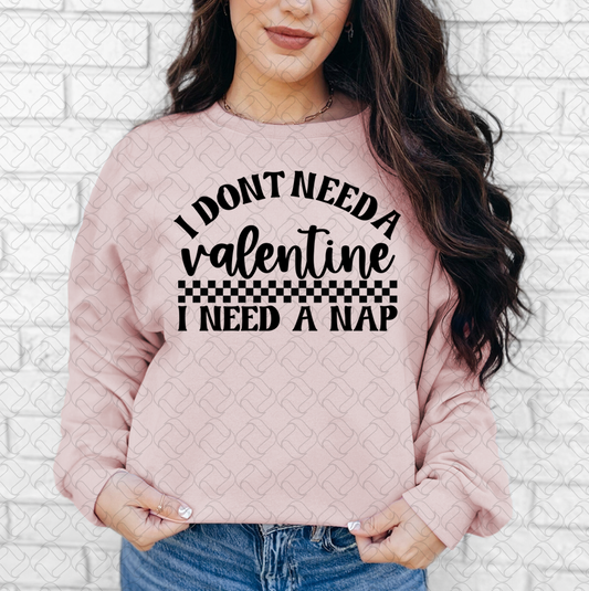 Valentine I need a nap (black)