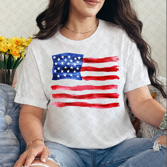 Watercolor USA Flag 